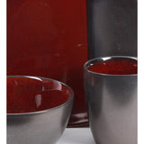 Volterra 16-Piece Modern Red Ceramic Dinnerware Set (Service for 4)