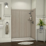 Royale 36 in. x 60 in. x 80 in. 11-Piece Easy Up Adhesive Alcove Bathtub/Shower Wall Surround in Calacatta White - Super Arbor