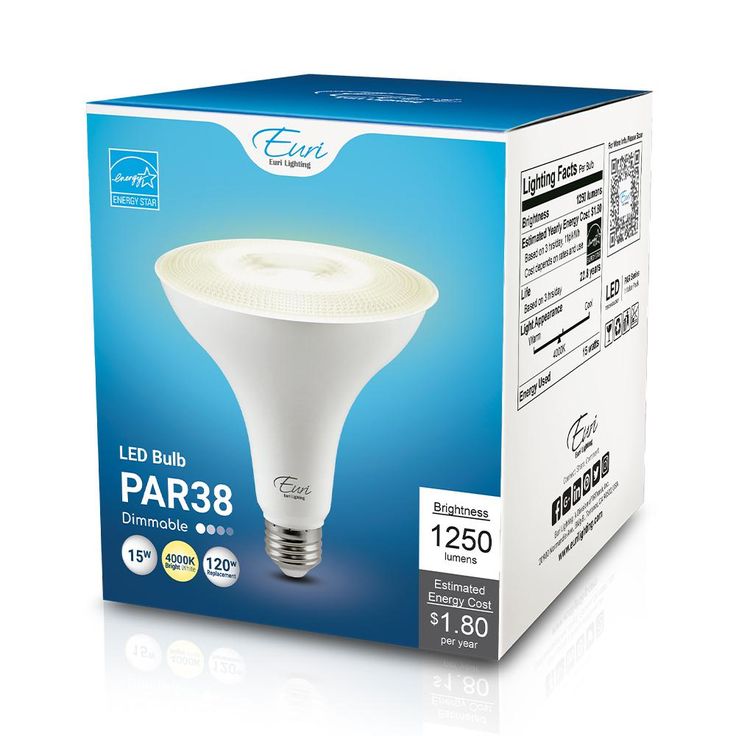 Euri Lighting 120-Watt Equivalent PAR38 Energy Star and Dimmable LED Light Bulb in Bright White 4000K (5-Pack)