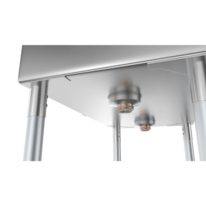 Freestanding Stainless Steel 52 in. 2-Hole Double Bowl Commercial Kitchen Sink