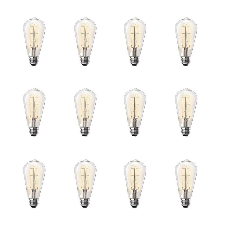 Feit Electric 40-Watt Equivalent ST19 Clear Glass Vintage Edison LED Light Bulb with M Shape Filament Warm White (12-Pack)