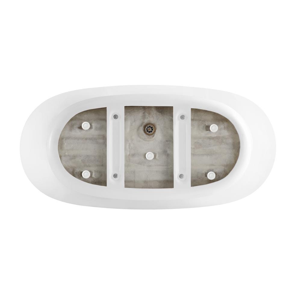 Jewel 60 in. Acrylic Double Backrest Flatbottom Non-Whirlpool Bathtub in White - Super Arbor