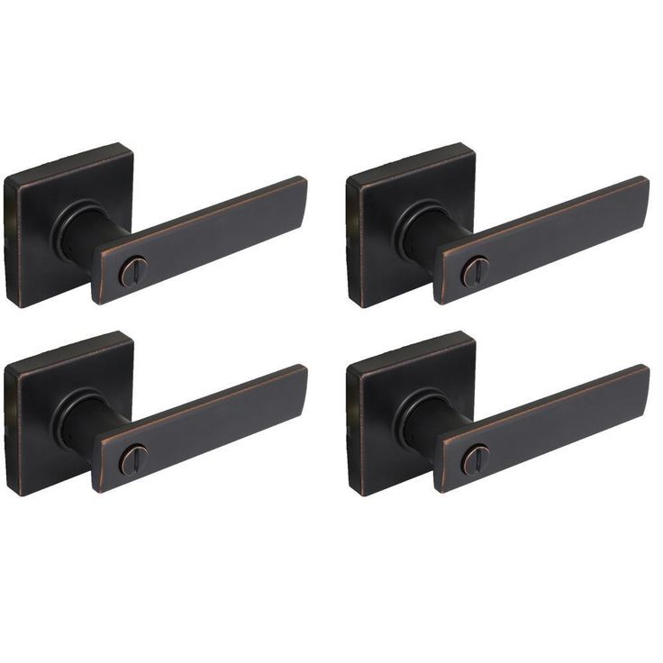 Westwood Matte Black Bed/Bath Door Lever with Square Rose
