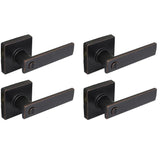 Westwood Matte Black Bed/Bath Door Lever with Square Rose