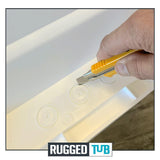 32 in. x 22 in. Polypropylene White Laundry Sink with 2 Hdl Non Metallic Pullout Faucet and Installation Kit - Super Arbor