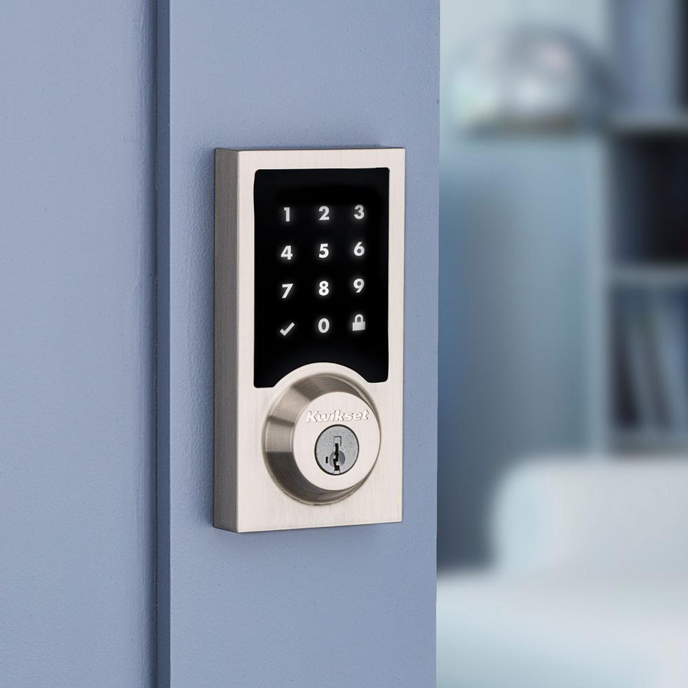 Z-Wave SmartCode 916 Touchscreen Contemporary Single Cylinder Satin Nickel Electronic Deadbolt with SmartKey Security - Super Arbor