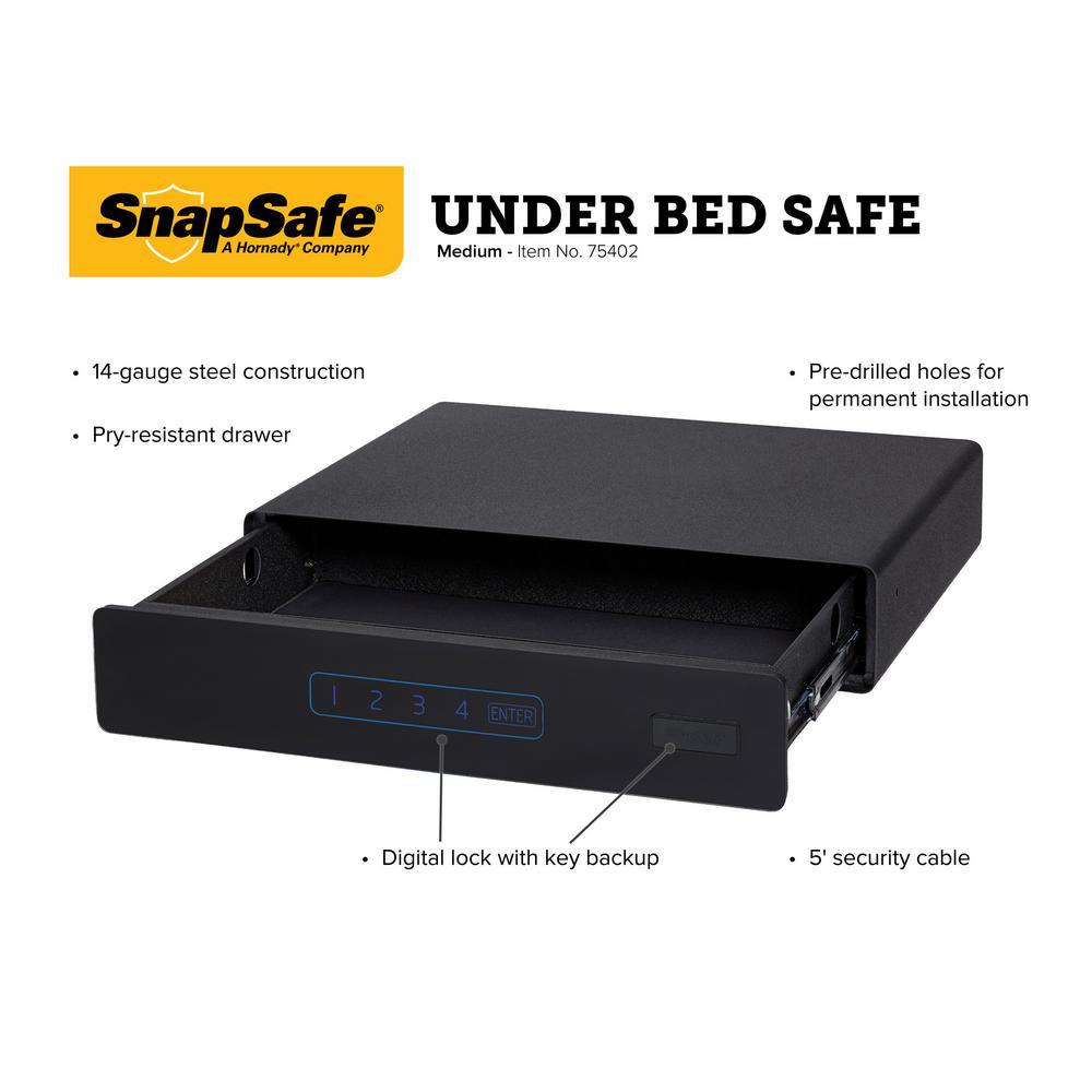 0.6807 cu. ft. 26 in. W x 5 in. H x 20 in. D Medium Under Bed Safe with Digital Lock