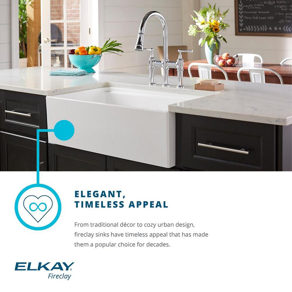 Farmhouse Apron Front Fireclay 33 in. Double Bowl Kitchen Sink in White with Aqua Divide