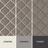 MSI Dove Gray Arabesque 10-1/2 in. x 15-1/2 in. x 8 mm Glossy Ceramic Mesh-Mounted Mosaic Wall Tile (11.7 sq. ft. / case)