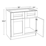 Home Decorators Collection Washington 36 in. W x 24 in. D x 34.5 in. H Assembled Plywood Sink Base Kitchen Cabinet in Oak with Soft Close Doors