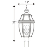 New Haven Collection 3-Light Outdoor Black Post Lamp