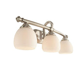 Cedar Cove 3-Light Brushed Nickel Vanity Light with Etched Opal Glass Shades