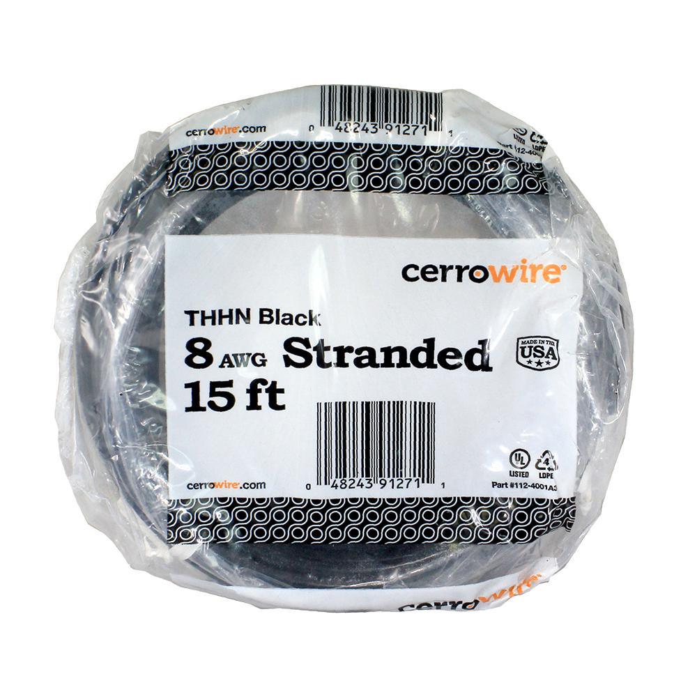 500 ft. 8/1 Black Stranded THHN Wire - Super Arbor