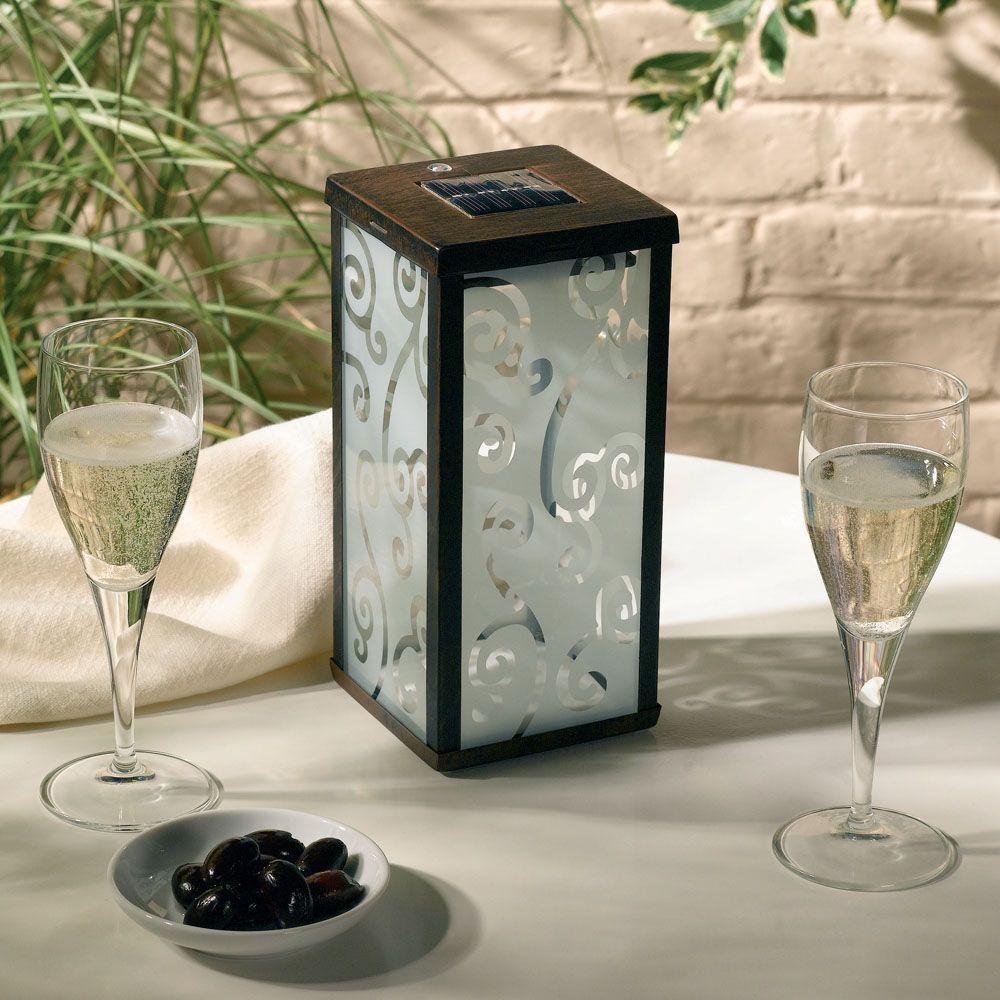 Frosted Scroll Integrated LED Solar Lantern - Super Arbor