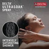 4-Spray 8.3 in. Single Wall Mount Fixed H2Okinetic Shower Head in Matte Black - Super Arbor