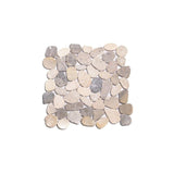 Cruz Bay Sliced Pebble Tile  Black 11-1/2 in. x 11-1/2 in. x 9.5mm Honed Pebble Mosaic Tile (10.12 sq. ft. / case)