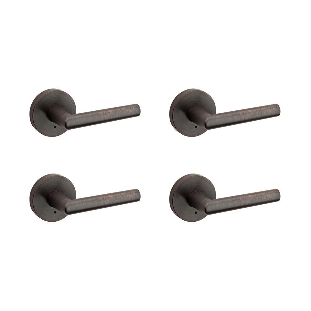Milan Matte Black Privacy Bed/Bath Door Lever - Super Arbor