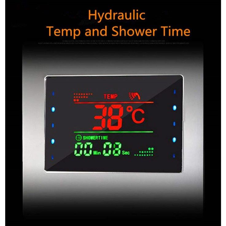 53 in. 10-Jet Shower Panel System in Brushed Black with LED Rainfall Waterfall Shower Head Handshower and Tub Spout