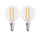 Feit Electric 40-Watt Equivalent G16.5 Candelabra Dimmable Filament ENERGY STAR Clear Glass LED Light Bulb, Soft White (2-Pack)