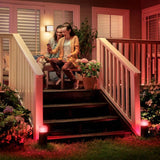 White and Color Ambiance Outdoor LED Calla Black Landscape Smart  Landscape Path Bollard Light Extension