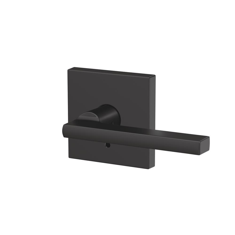 Custom Latitude Matte Black Collins Trim Combined Interior Door Lever - Super Arbor