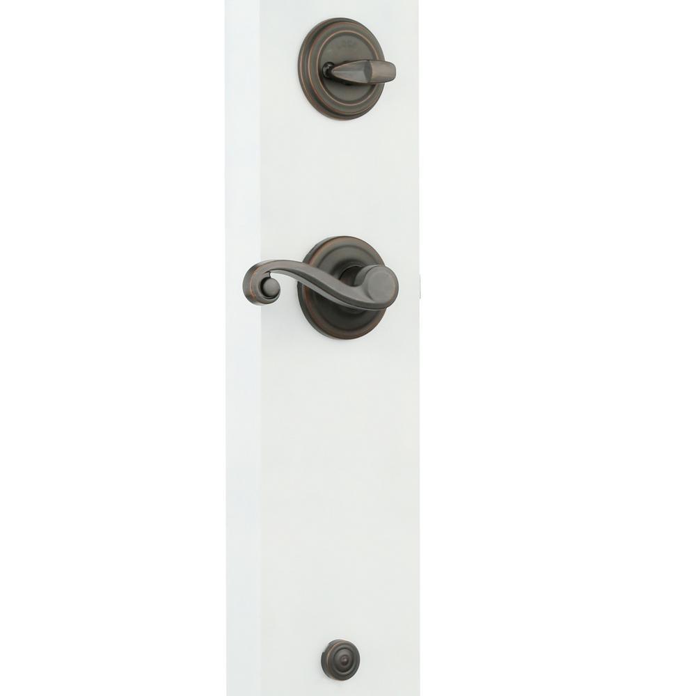 Shelburne Venetian Bronze Single Cylinder Door Handleset with Lido Door Lever Featuring SmartKey Security - Super Arbor
