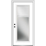 36 in. x 80 in. Internal Blinds Left-Hand Inswing Full Lite Clear Primed Steel Prehung Front Door - Super Arbor