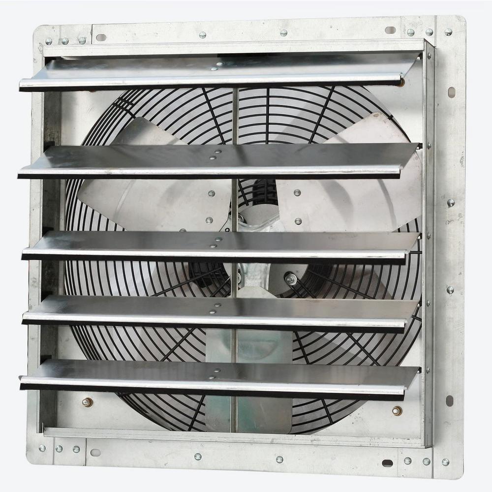 3368 CFM Silver Electric Powered Gable Mount Shutter Fan/Vent - Super Arbor