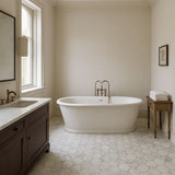 Carrara 10 in. x 12 in. x 6.35mm Ceramic Hexagon Mosaic Floor and Wall Tile (9.72 sq. ft./Case)