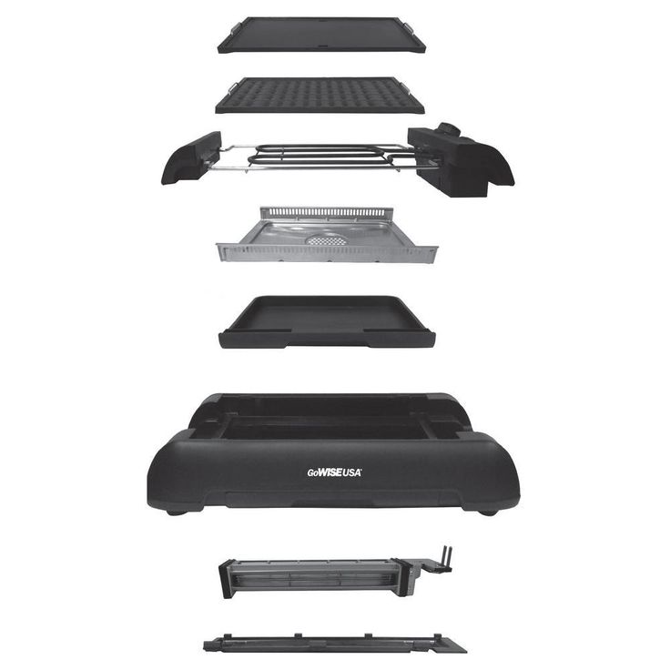 2-in-1 149 sq. in. Black Smokeless Indoor Grill with Interchangeable Plates