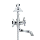 Classic 6 in. 2-Handle 1-Spray Tub and Shower Faucet with Porcelain Hand Held Shower in Polished Chrome (Valve Included) - Super Arbor