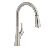 Single-Handle Pull-Down Sprayer Kitchen Faucet with LED Light in Stainless Steel - Super Arbor