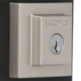 Prestige Spyglass Satin Nickel Square Single Cylinder Deadbolt Featuring SmartKey Security - Super Arbor