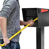 Mail Manager Locking Post-Mount Mailbox with High Security Reinforced Patented Locking System, Black - Super Arbor