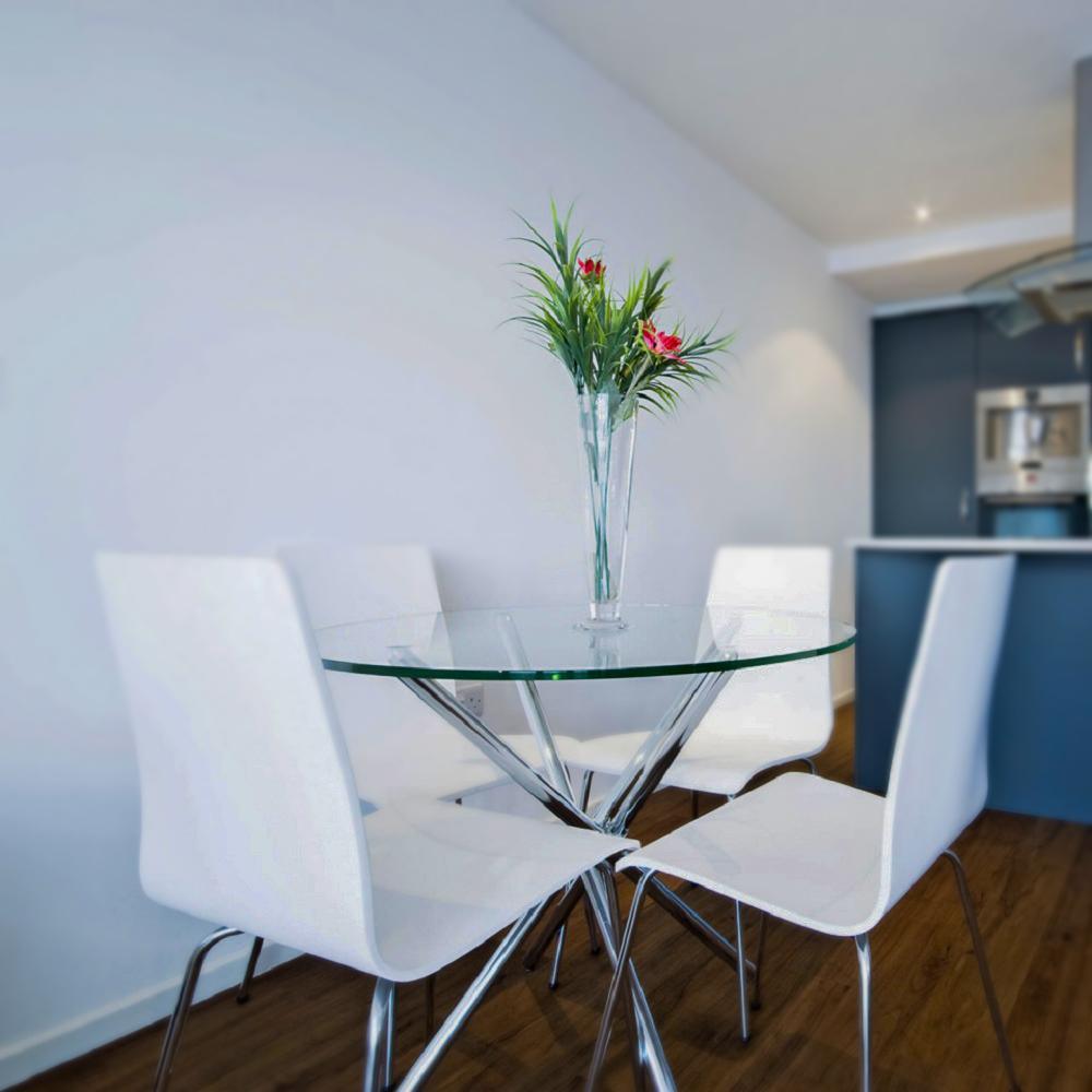 33 in. Clear Round Glass Table Top, 1/4 in. Thickness Tempered Flat Edge Polished - Super Arbor
