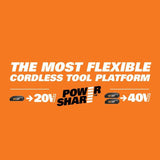 Worx POWER SHARE 40-Volt 450 PSI 0.90 GPM Hydroshot Portable Pressure Washer