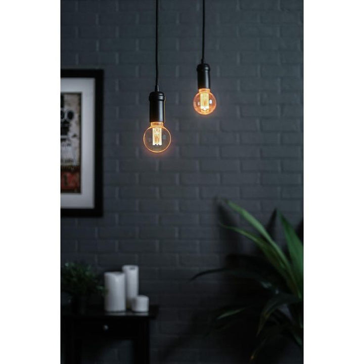 NEXT GLOW 20-Watt Equivalence G80 Globe UL Dimmable Laser Cut Classic Pattern E26 LED Light Bulb in Amber, 2000K (1-Bulb)