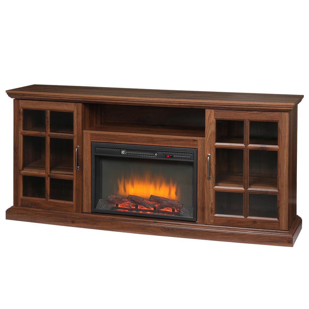 Edenfield 48 in. Freestanding Infrared Electric Fireplace TV Stand in Aged White - Super Arbor