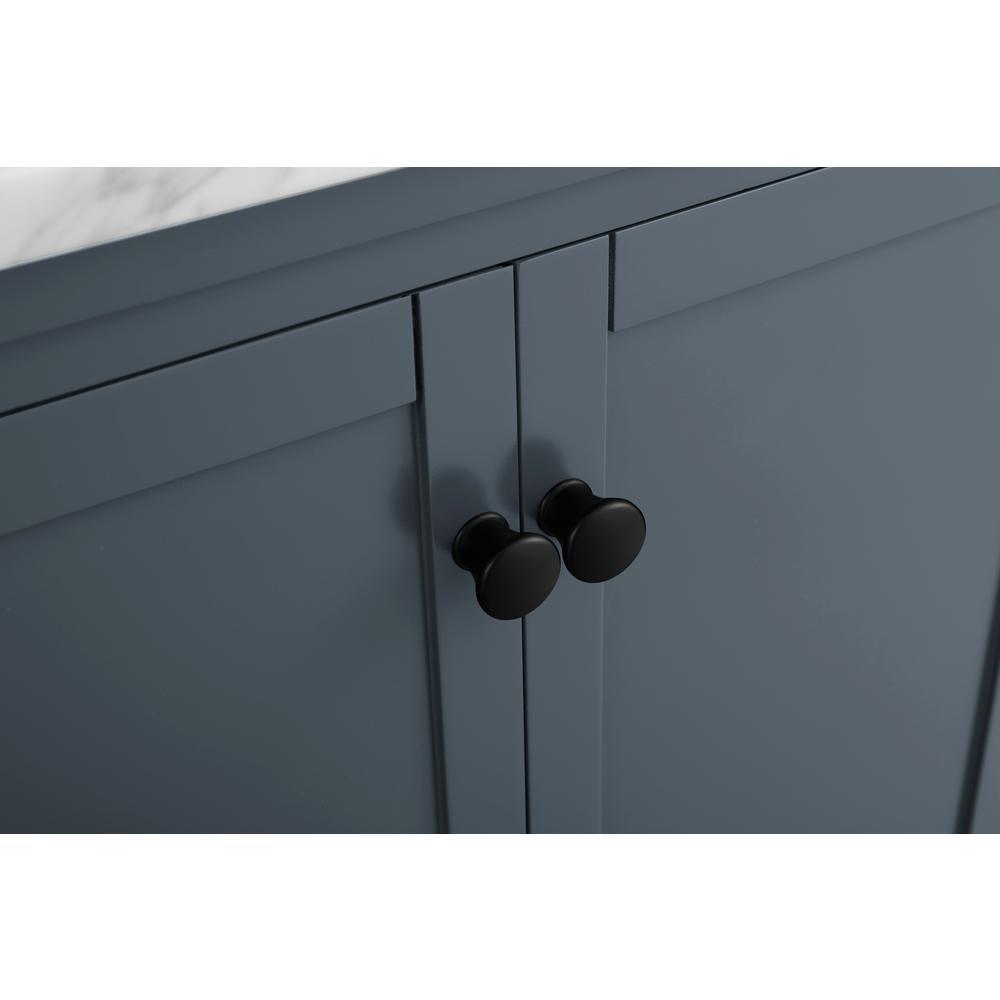 Merryfield 49 in. W x 22 in. D Bath Vanity in Dark Blue-Gray with Marble Vanity Top in Carrara White with White Basin - Super Arbor