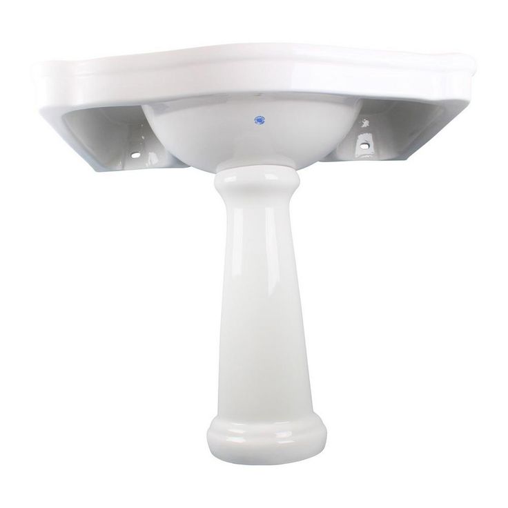 Darbyshire 33-1/2 in. Pedestal Combo Bathroom Sink in White with Overflow