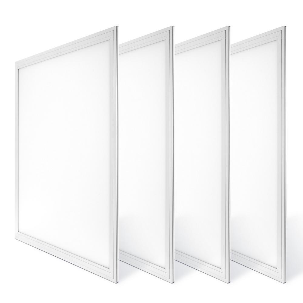 2 ft. x 2 ft. White Integrated LED Dimmable Edge Lit Panel, 4000K (4-Pack) - Super Arbor