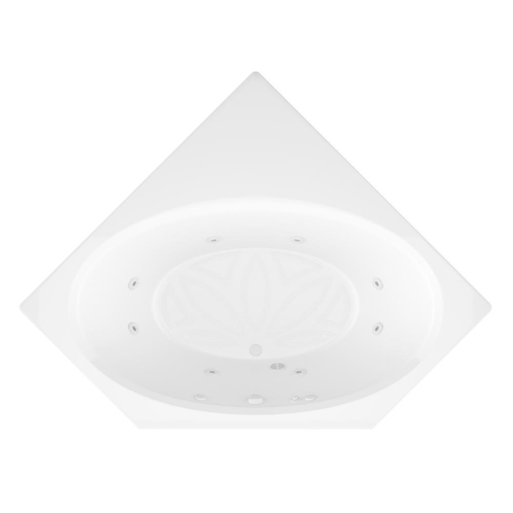 Mali 5 ft. Acrylic Corner Drop-in Whirlpool Bath Tub in White - Super Arbor