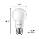 Philips 60-Watt Equivalent A19 Non-Dimmable Frosted LED Light Bulb, Soft White 2700K, E26 Base (8-Pack)