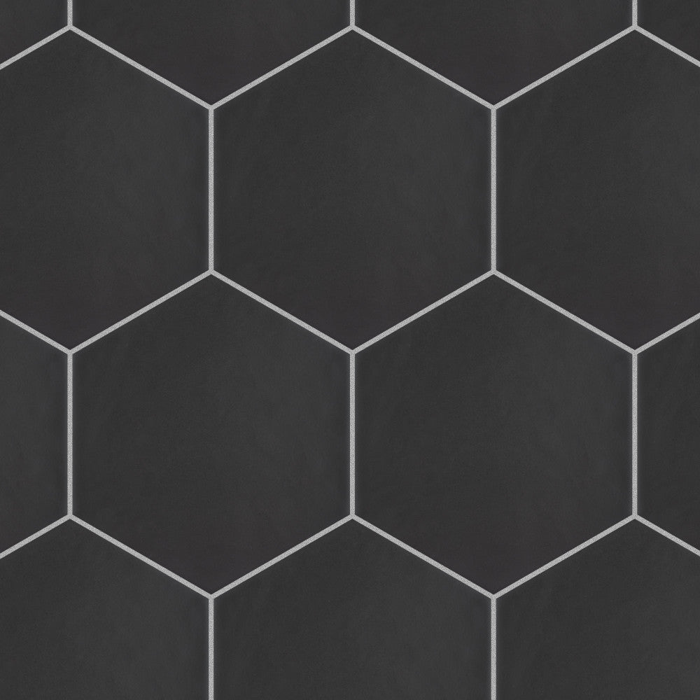 Merola Tile Hexatile Matte Nero 7 in. x 8 in. Porcelain Floor and Wall Tile (7.67 sq. ft./Case)