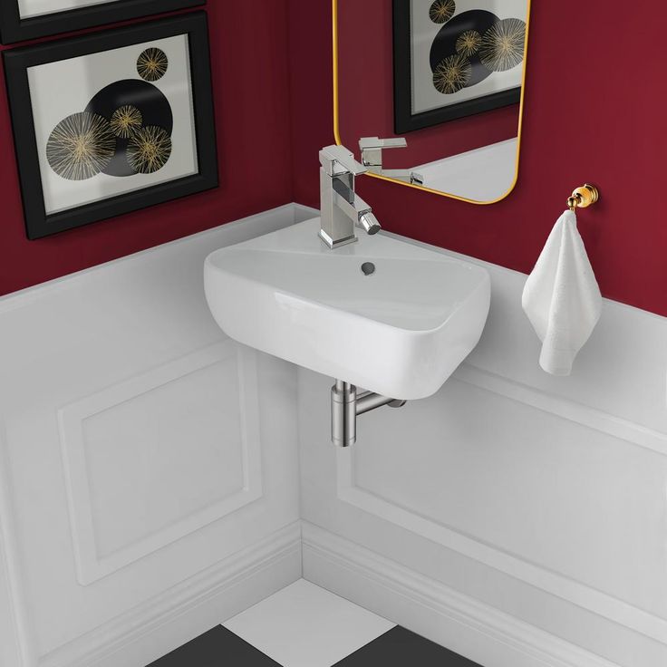 Swiss Madison Plaisir 18 in. x 11 in. Ceramic Wall Hung Vessel Sink with Left Side Faucet Mount in White