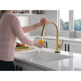 Lenta Touch Single-Handle Pull-Down Sprayer Kitchen Faucet with ShieldSpray Technology in Champagne Bronze - Super Arbor