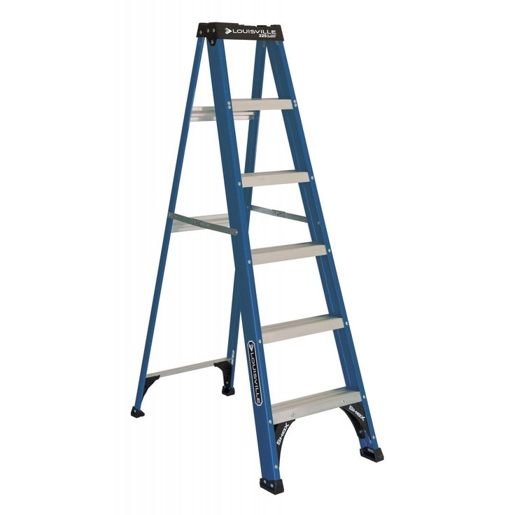 Louisville Ladder 6' Fiberglass Step Ladder, 10' Reach, 225 lbs Load Capacity, W-3217-06