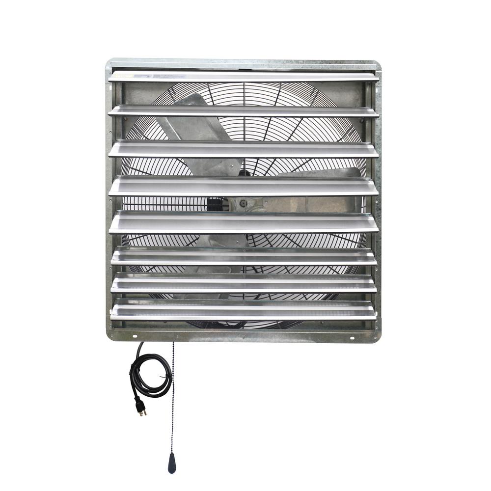 5088 CFM Silver Electric Powered Gable Mount Shutter Fan/Vent - Super Arbor