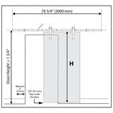 36 in. x 84 in. Primed Composite K-Plank Barn Door with Matte Black Hardware Kit - Super Arbor