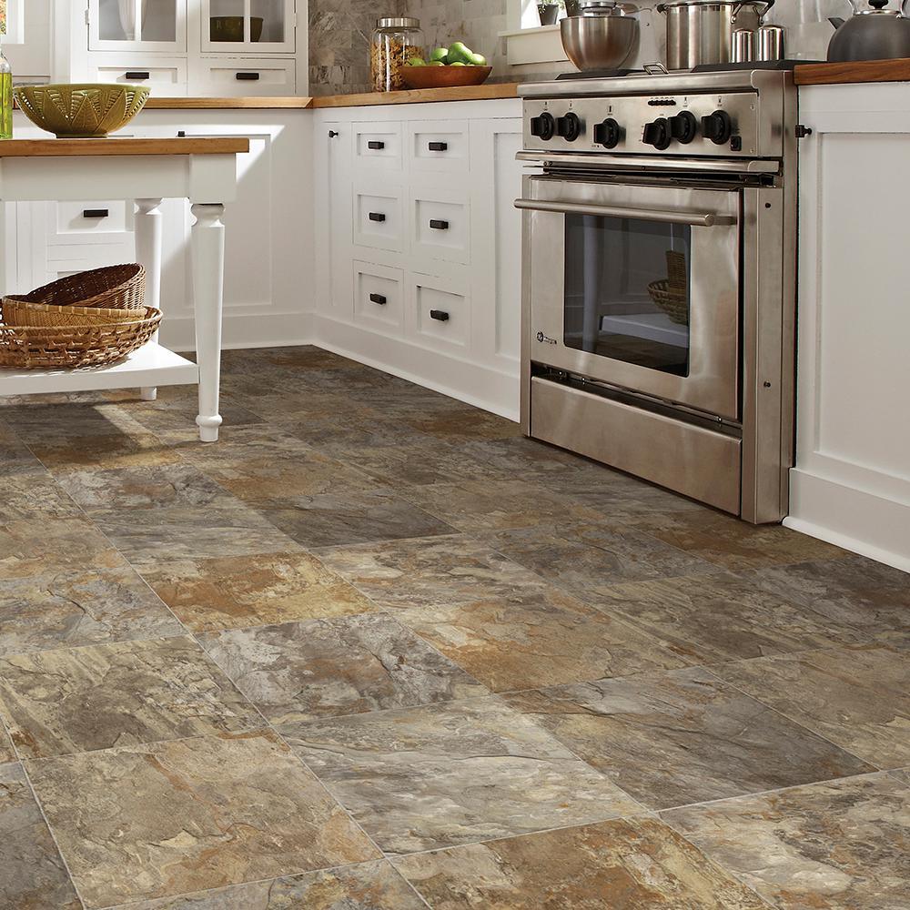 IVC Fowler Tile Residential Vinyl Sheet, Sold by 13.2 ft. Wide x Custom Length - Super Arbor
